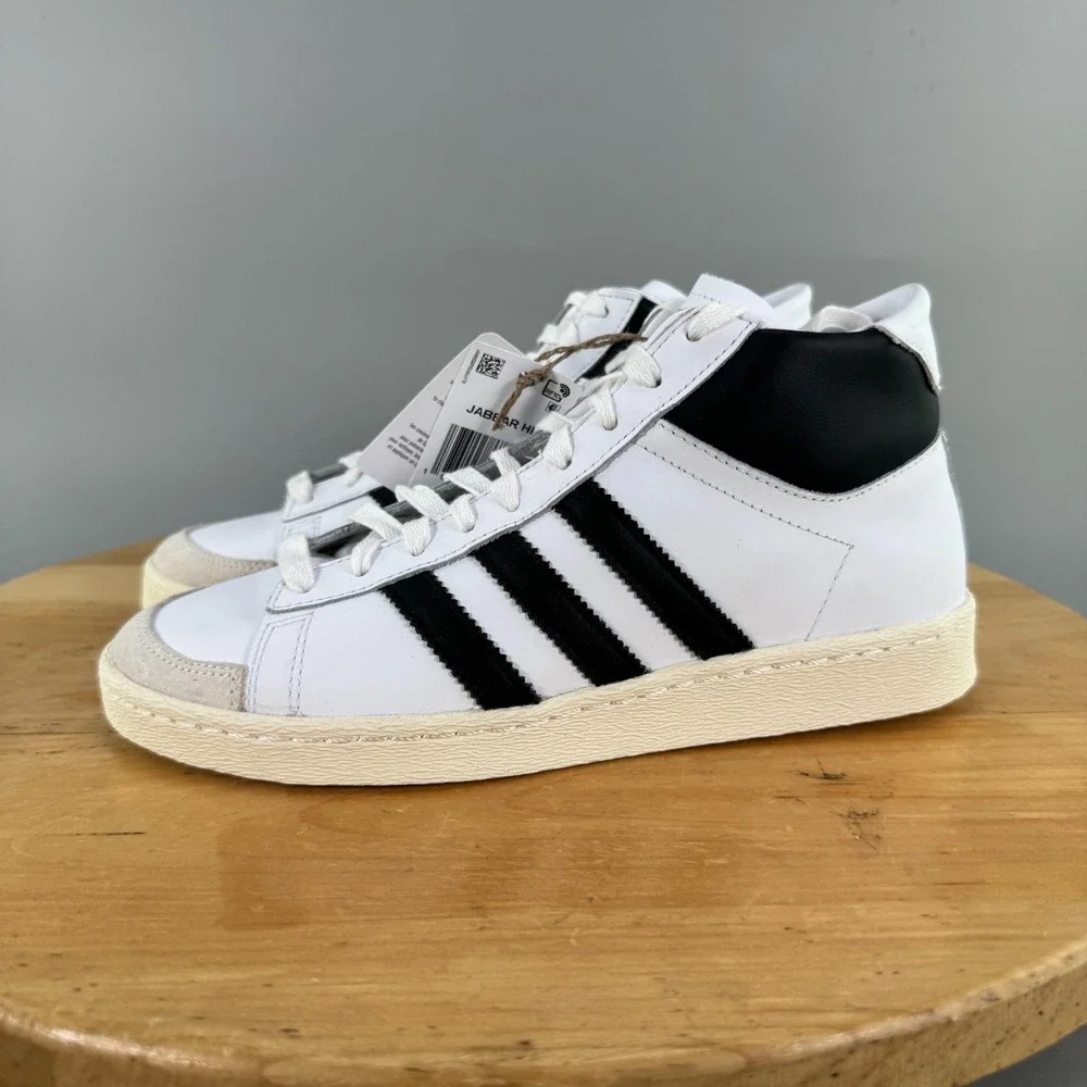 Mens 7.5 / Womens 8.5 - Adidas Jabbar High White Black Basketball Shoes NEW